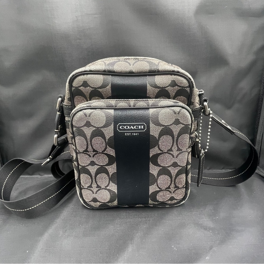 Coach Heritage Stripe Flight Shoulder Bag